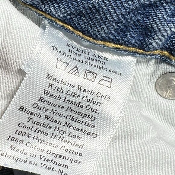 Everlane The Relaxed Straight Fit Jean’s Blue Women’s 29 Regular Organic Cotton - Picture 12 of 14